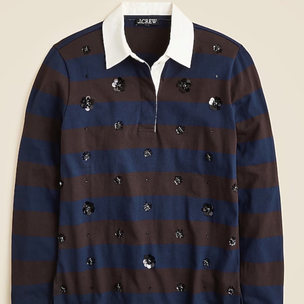 NWT New premium-weight classic rugby shirt with embellishments